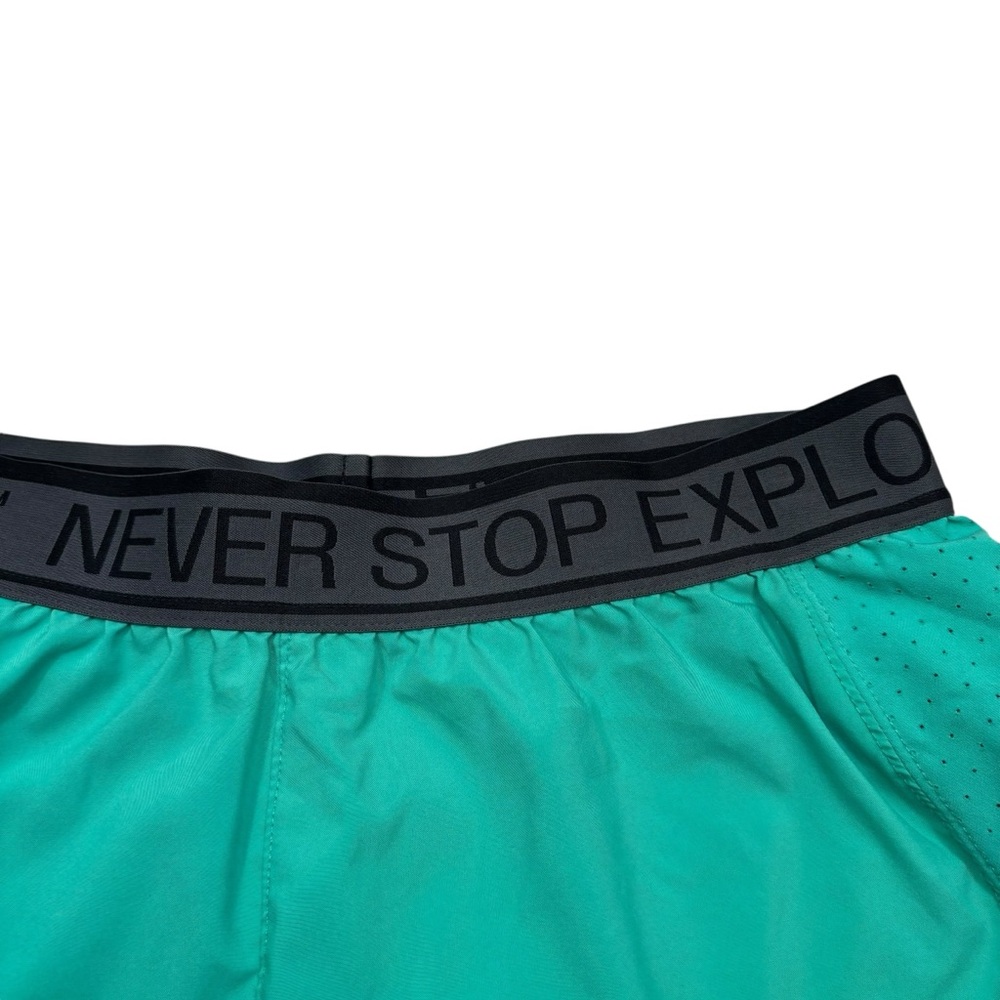 Women’s The North Face Never Stop Exploring Teal Lined Running Shorts Medium View 3